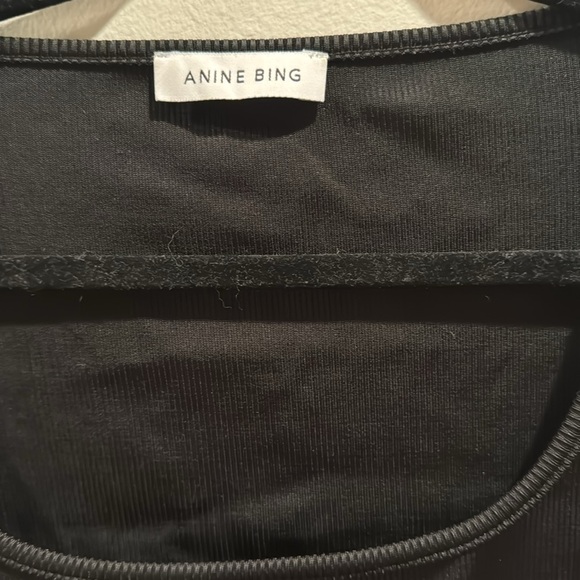 Anine Bing Janelle Black Scoop Neck Women's Bodysuit Large - Picture 3 of 7